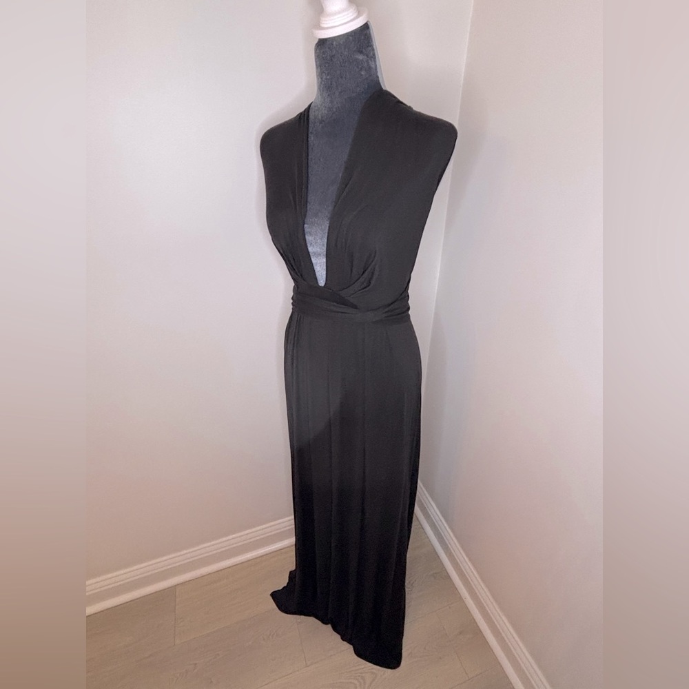 Tart Black Jersey Tie Back Maxi Dress Size M - Picture 3 of 12